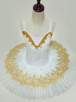 Faschingskostüm Balletttanzkleid Weiße Spitze bestickte Tutu Ballerina Kleider Karneval Kostüm