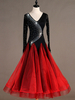 Faschingskostüm Ballroom Dance Kostüm Frauen Langarm Perlen Organza Training Tanzabnutzung Karneval Kostüm Karneval Kostüm