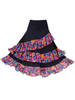 Faschingskostüm Ballroom Dance Kostüm Rock Schwarz Blumendruck Tiered Training Dance Bottoms Karneval Kostüm