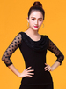 Faschingskostüm Ballroom Dance Kostüm Top Schwarz Frauen Langarm Polka Dot Cowl Neck Training Tanzen Kleidung Karneval Kostüm