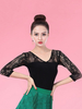 Faschingskostüm Ballroom Dance Kostüme Schwarze Damen Lace V Neck Ballroom Dancer Top Karneval Kostüm Karneval Kostüm