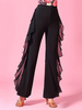 Faschingskostüm Ballroom Dance Kostüme Schwarze Frauen Rayon Rüschen Ballroom Dancer Pants Karneval Kostüm Karneval Kostüm