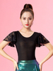 Faschingskostüm Ballroom Dance Kostüme Schwarze Frauen Spitze Patch Rüschen Ballroom Dancer Top Karneval Kostüm Karneval Kostüm