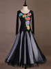 Faschingskostüm Ballroom Dance Kostüme Schwarze Frauen Tüll Kleid Bead Applique Dance Wear Karneval Kostüm Karneval Kostüm
