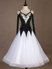 Faschingskostüm Ballroom Dance Kostüme Weiß Frauen Tüll Verstellbare Träger Kleid Perle Gestickte Dance Wear Karneval Kostüm Karneval Kostüm