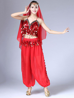 Faschingskostüm Bauchtanz Chiffon Performance von Bauchtänzerin Polyester für Damen Karneval Kostüm