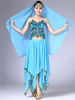 Faschingskostüm Bauchtanz Kostüm Outfit Frauen Chiffon Rock Top und Schleier Bollywood tanzen tragen Karneval Kostüm