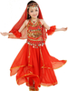 Faschingskostüm Bauchtanz Kostüm rot Kinder Chiffon Tiered ärmellose Indische Bollywood Tanz Kleider Karneval Kostüm