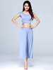 Faschingskostüm Bauchtanz Kostüme Baby Blue Polyester Fiber Crop Top mit weitem Bein Hosen Frauen tanzen Wear Karneval Kostüm Karneval Kostüm