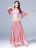 Faschingskostüm Bauchtanz Kostüme Cameo Pink Slit Ruffle Plissee Bauchtanz Wear für Frauen Karneval Kostüm Karneval Kostüm