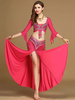 Faschingskostüm Bauchtanz Kostüme Frauen Rose Red Perlen High Slit Bauchtanz Performance Kostüm Karneval Kostüm Karneval Kostüm