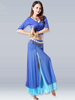 Faschingskostüm Bauchtanz Kostüme Königsblau High Slit Belly Ruffle V-Ausschnitt Drawstring Dance Wear für Frauen Karneval Kostüm Karneval Kostüm