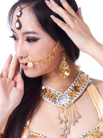 Faschingskostüm Bauchtanz Kostümzubehör Light Gold Damen Nasen Kette
