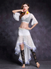 Faschingskostüm Bauchtanz von Bauchtänzerin Spitze OberteilundKleid Polyester Set für Damen Performance Karneval Kostüm