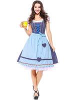 Faschingskostüm Bier Mädchen Kostüm Blue Ribbon Bow Kleid Baumwolle Bier Mädchen Urlaub Kostüme Oktoberfest Kostüme Karneval Kostüm