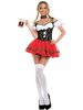 Faschingskostüm Bier mädchen kostüm schwarz rot choker dress set ferien kostüme oktoberfest kostüme Karneval Kostüm