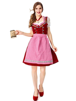 Faschingskostüm Bier-Mädchen-Kostüm-Spitze-Gingham Rüschen-Kleid Cotton Oktoberfest-Kostüme Karneval Kostüm