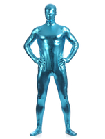 Faschingskostüm Blau glänzend metallisch Zentai Anzüge für Männer