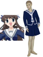 Faschingskostüm Blau-weißes Cosplay-Mädchenstoffkostüm Tohru Honda