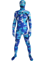 Faschingskostüm Blaue Camouflage Lycra Zentai-Anzug