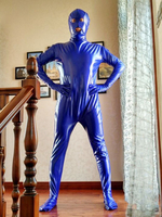 Faschingskostüm Blaue Unisex offener Mund und offene Augen PVC Kleidung