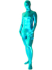 Faschingskostüm Blauer Metallic-Zentai Anzug