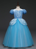 Faschingskostüm Blumenmädchen Kleider Aqua Kurzarm Eine Linie Mädchen Festzug Kleid Kinder Cinderella Kleider Disney Kostüm Karneval Kostüm