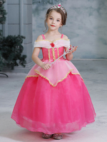Faschingskostüm Blumenmädchenkleider Entworfener Ausschnitt Organza Ärmellos Knöchellang Prinzessin Silhouette Applique Kids Social Party Dresses Karneval Kostüm