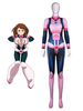 Faschingskostüm Boku No Hero Academia 2021 Uraraka Ochako BNHA Karneval Cosplay Kostüme Lycra Elasthan Katzesuit Jumpsuit Karneval Kostüm