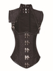 Faschingskostüm Braunes Retro Korsett Metallschnalle Jacquard Steampunk Vintage Kostüm für Damen Karneval Kostüm