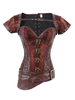 Faschingskostüm Braunes Steampunk Korsett Metallic Jacquard Reißverschluss Damen Retro Kostüm Karneval Kostüm