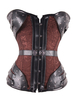 Faschingskostüm Brown Steampunk Korsett Reißverschluss Metallschnalle Niet Jacquard Frauen Retro Kostüm Karneval Kostüm