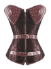 Faschingskostüm Brown Steampunk Korsett Rivet Grommet Metallic Buckle Zipper Frauen Vintage-Kostüm Karneval Kostüm