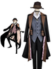 Faschingskostüm Bungo Stray Hunde Japanischer Anime Bungo Stray Dogs Kammwolle Set Hemd mitHandschuhe& Umschlagtuch&Hut Karneval Kostüm