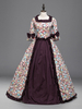 Faschingskostüm Burgunder Retro Kostüme Damen Rüschendruck Vintage Marie Antoinette Kostüm 18. Jahrhundert Kostüm Karneval Kostüm