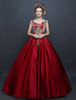Faschingskostüm Burgunder Vintage Kostüm Victorian Prinzessin ärmelloses Kleid schicke Satin Ballkleid