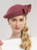Faschingskostüm Burgunder Wollmütze Frauen Filz Porkpie Hut Bögen Royal Vintage Headpieces Karneval Kostüm