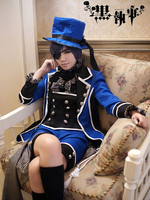 Faschingskostüm Butler Ciel Phantomhive Karneval Cosplay Kostüm in Schwarz Karneval Kostüm