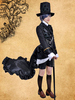 Faschingskostüm Butler Kuroshitsuji Ciel Phantomhive Black Steampunk Anzug Anime Cosplay Kostüm in Schwarz Karneval Kostüm