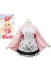 Faschingskostüm Card Captor Sakura Set Sakura Japanischer Anime von Cardcaptor Sakura Kammwolle Oberteil&Rock&mit Schürze Karneval Kostüm