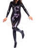 Faschingskostüm Catsuit Metallic Bodysuit in Schwarz Karneval Kostüm