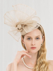 Faschingskostüm Champagne Fascinator Hat Damen Leinen Retro Cap Royal Kopfbedeckungen Karneval Kostüm