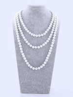 Faschingskostüm Charleston Flapper Halskette Perlen Gatsby Kostümzubehör Vintage 1920er Jahre Mode Stil weiße Frauen Retro Schmuck