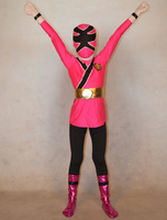 Faschingskostüm Chic Shiny Unisex Superheld -Lycra Spandex Stilvolle Zentai Anzüge in Rosa und Schwarz