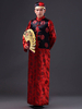 Faschingskostüm chinesische Kostüm schickes Partykleid rot alten Herren Baylor Kleid Set 3 Stück Karneval Kostüm