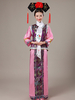 Faschingskostüm chinesisches Kostüm Mahagoni Satin Farbblock langes Kleid mit Weste für Frauen