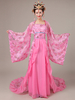 Faschingskostüm chinesisches Kostüm-Rosa-Spitze-Farben-Block-langes Kleid mit Schärpe und Mantel für Frauen Karneval Kostüm