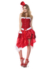 Faschingskostüm Christmas Elf Kostüm Red Velvet Frauen Kostüm Outfit Rock und Top 4 Stück Karneval Kostüm