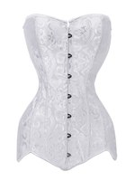 Faschingskostüm Cincher Korsett Weiß Damen Jacquard Karneval Kostüm Steampunk Kostüm Karneval Kostüm