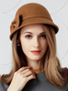 Faschingskostüm Cloche Hüte Vintage Kostüm Light Tan Bögen Wollmütze für Frauen Karneval Kostüm